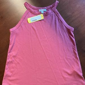 Love Glam Girl Pink ribbed swing tank